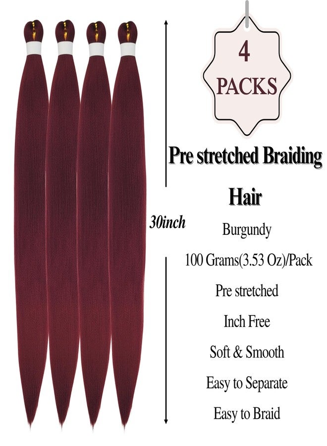 Leticia Burgundy Boho Braiding Hair Curly Braiding Hair for Boho Braids Pre stretched Knotless Hair for Bohemian Braids(30 inch, Packs of 5) - Image 2